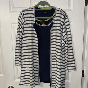 Multiples Womens Jacket And Sleeveless Blouse Top XL Jacket L Blue